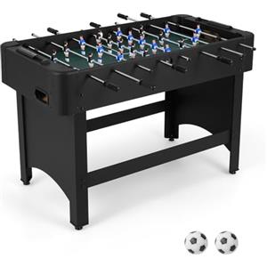 COSTWAY COSYWAY Calcio Balilla, Biliardino con 22 Giocatori, 2 Palline e Contatori, Tavolo da Calcio con 8 Aste per Adulti e Bambini, 119 x 108 x 79 cm (Nero)