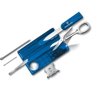 Victorinox, coltellino svizzero Swiss Card Lite (13 funzioni, luce LED e lente di ingrandimento), blu trasparente