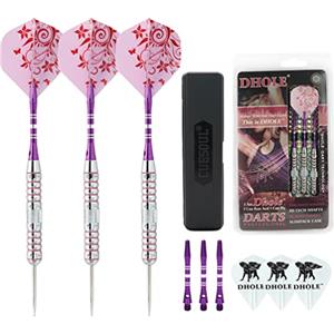 CUESOUL Pink Ladies 23 Grams Steel Tip Darts with 2 Different Sets Aluminum Shafts (C.FB.DHOL-F1206)