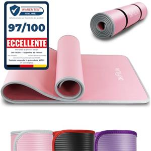 DH FitLife Tappetino da Yoga 183 x 61 x 1 cm - Tappetino Extra Spesso, Antiscivolo, per Esercizi e Fitness, Tappetino Durevole per Ginnastica, Pilates, Allenamento e Palestra a Casa (Rosa)