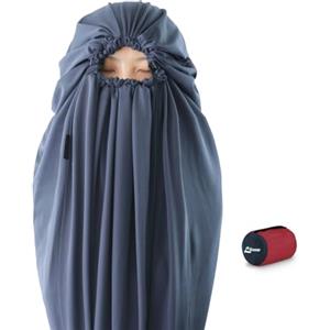 Litume Fodera per sacco a pelo in pile di velluto Aggiungi fino a 8°C, sacco a pelo antistatico per mummia Zaino in spalla, campeggio, sacco a pelo leggero con cappuccio con coulisse