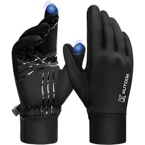 KUTOOK Guanti Invernali Uomo Guanti Termici Guanti Sci Uomo Antivento TouchScreen Guanti Bici Invernali Guanti Sportivi Donna per Corsa, Guida, Ciclismo, Pesca,L