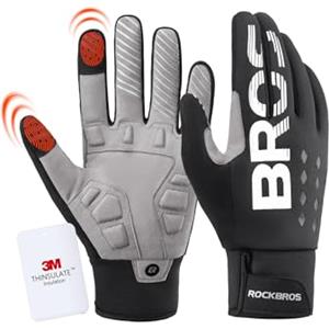 ROCKBROS Guanti Bici MTB Guanti Touch Ciclismo Antivento SBR Antiurto Traspiranti Antiscivolo Logo Riflettente per Autunno Unisex