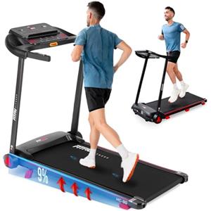 Fitfiu Fitness Tapis Roulant Pieghevole FITFIU Fitness Inclinazione 9% e Velocità Regolabile 14 km/h Connettività APP e Altoparlanti Integrati 12 Programmi e Motore 2.0 HP con Supporto per Tablet MC-90