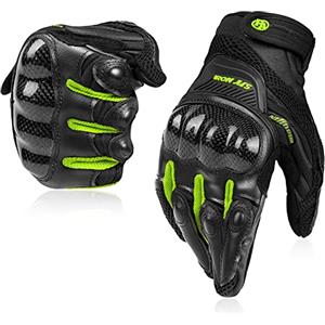 BORLENI Guanti moto da uomo Estivi Touch Screen da donna Outdoor Riding Locomotive Cavaliere Off-Road Guanti da gara All-Finger XXL Rosso