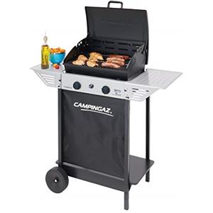 Campingaz Xpert - Barbecue a gas, 100 l, con due bruciatori compatti, potenza 7,1 kW, griglia a griglia, 2 comodini ausiliari e carrello in acciaio