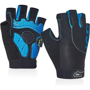 Vgo... Guanti da Ciclismo a Mezza Dita per Donna e Uomo, Guanti da Bici Regolabile Antiscivolo con Assorbimento d'sudore (MF2514) (M di Uomo, blu)