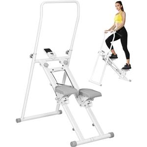 SPORTNOW Stair Stepper Verticale, Stepper Fitness Casa Compatto e Pieghevole, Vertical Climber con Manubri Regolabili a 3 Livelli, Display LCD, Allenamento Cardio Addominali Glutei Gambe Palestra