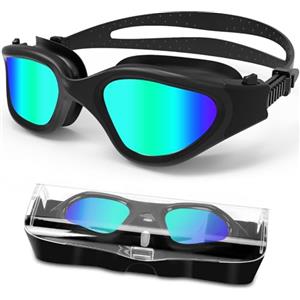 HotSrace Occhialini da nuoto polarizzati/non polarizzati antiappannamento protezione UV anti perdita silicone morbido visione chiara facili da regolare per uomini donne adulti e adolescenti