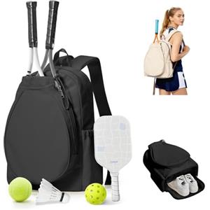 BJLFS Zaino da Tennis per Donne e Uomini, Borsa da Tennis, Borsa Zaino per Badminton, Grande Borsas da Racchetta Borsas Sportiva che Può contenere 2 racchetta e scarpe da tennis