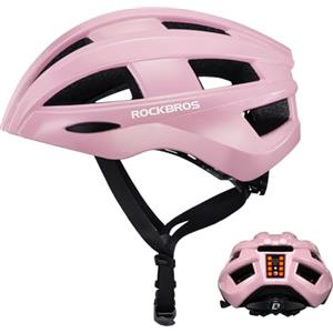 ROCKBROS Casco Bici Uomo Donna, Casco da Bicicletta con Luce di LED 3 Modalità Ricaricabile Antiurto Traspirante per MTB Ciclismo Corsa, Taglia Regolabile 55-60 cm, Nero