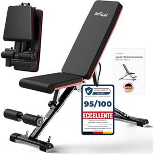 DH FitLife Panca Pesi pieghevole regolabile, panca inclinabile e panca piana, allenamento lombare e addominali, Panca da allenamento multifunzionale per fitness e allenamento della forza