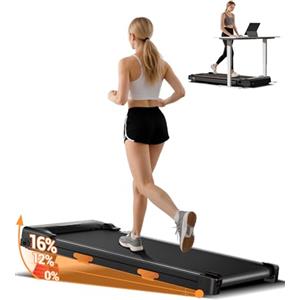 LONTEK Tapis Roulant Elettrico con Inclinazione 16%, 10KM/H Tapis Roulant salvaspazio, Schermo LED, Telecomando, 3.0HP Mini Walking Pad con Inclinazione, Tapirulan da Casa, Carico Massima 136KG