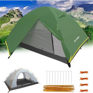 LAMA Tenda da Campeggio impermeabile a doppio strato per 1-2 persone, cupola leggera antivento protezione UV, facile installazione