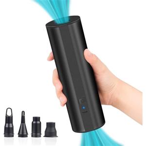 anngrowy Pompa Elettrica per Materasso Gonfiabile, Pompa Elettrica Ricaricabile, Gonfiatore Elettrico per Gommoni, Piscina Gonfiabile, Giocattoli, Palloni per Yoga, Pompa Elettrica Portatile con 4 Ugello,Nero