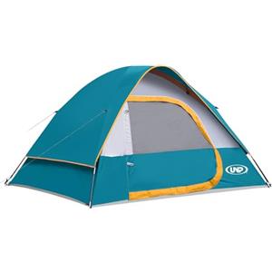 UNP Tenda da campeggio per 4 persone, impermeabile, antivento, con parapioggia, facile da installare, tenda a cupola portatile per campeggio, 240 x 210 x 120 cm (Blu oceano)