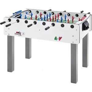 G5 HT SPORT Calcio Balilla Roberto Sport [Made in Italy] Calcetto da Tavolo Calcetto Balilla Con Aste Rientranti Telescopiche | Campo in Vetro Temperato Infrangibile | Palline E Spray Inclusi (BIANCO)