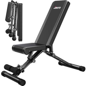 JOROTO MD35 Panca Palestra, Panca Pesi Multifunzione Pieghevole Regolabile, Piattaforma di Allenamento di Peso 318kg, per Tutto il Corpo (con Regolazione Automatica Veloce del Bloccaggio)