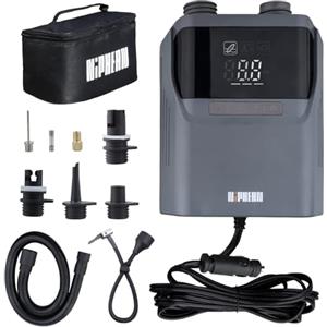 Niphean Gonfiatore Elettrico Portatile Con Cavo di Ricarica Extra Lungo da 300CM, Pompa Elettrica Sup 50 Psi con Borsa, Pompa Elettrica per Materasso Gonfiabile, Auto, Kayak, Tenda e Palloni,12V
