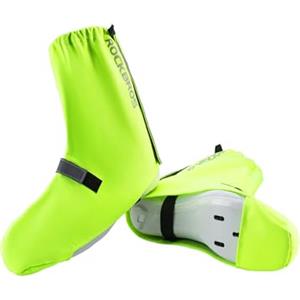 ROCKBROS Copriscarpe Ciclismo Idrorepellente, Copri Scarpe per Pioggia Antivento con Strisce Riflettenti, Ghette Regolabili per MTB, Bici da Strada, Running, Trekking, Uomo, Donna, Verde