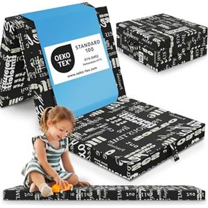 ELONEO Materasso Pieghevole 65x195 cm, Altezza 9 cm, Materasso Pieghevole per Bambini, Materasso Supplementare Pieghevole, Materasso da Viaggio per Bambini e Adulti, Ideale per Viaggi e Campeggio