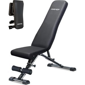 AIRHOP Panca Pesi Regolabile, Panca Palestra Multifunzione per Allenamento, Inclinabile/Declinabile, Rapido Ripiegamento e Risparmio di Spazio, Ideale per Allenamento di Forza a Casa o in Palestra