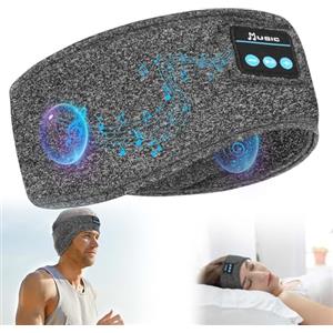 flintronic Cuffie per Dormire, Fascia Cuffie Bluetooth V5.0, Cuffie Fascia Sportiva, Cuffie Bluetooth Dormire per Yoga, Sportivo,Jogging, Viaggio (Grigio)