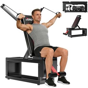 JOROTO MD85 Panca Palestra Regolabile con Deposito Integrato, 990LBS/450KG Capacità Panca Pesi Multifunzione, Braccio di Trazione 9 Posizioni e Schienale 7 Posizioni Panca Piana per Palestra a Casa