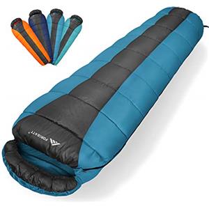 Forceatt Mummia Sacco a Pelo per 3 Stagioni (Estate, Primavera, Autunno) Clima Caldo e Freddo, Sacco a Pelo da Campeggio per Adulti e Bambini con Leggero, Impermeabile, Adatto per Lo Zaino in Spalla