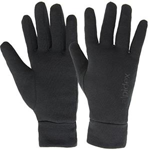 ALPIDEX Sottoguanti Leggeri Sottili Caldi Guanti Invernali Corsa Interni Sportivi Termici Effetto Pile Elastico, Taglia:S, Colore:black