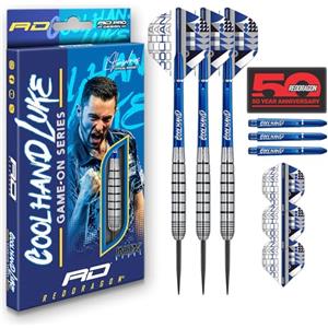 RED DRAGON Luke Cool Hand Humphries Game On Series 20g Jeu de fléchettes à Pointe en Acier avec ailettes et tiges de fléchettes