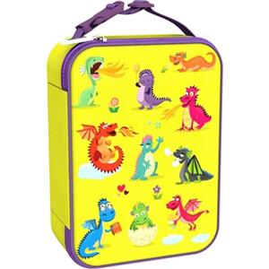 Ion8 Borsa per il Pranzo di Alta Qualità, Tasca Esterna in Rete per Bottiglie, Cinghia in Nylon con Separazione per Appendere, Interno Imbottito e Lavabile, Poliestere, Draghi