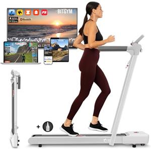 YM Tapis Roulant Elettrico Pieghevole, Tappeto Corsa MAXI 42cm, MARCHIO ITALIANO, 1-12 km/h, APP Kinomap Zwift Bitgym, INCLINAZIONE, Salvaspazio, 12 Programmi, Your Move, RICAMBI e ASSISTENZA ITALIA