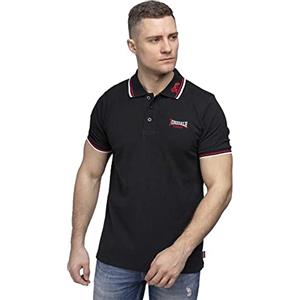 Lonsdale - Polo Shirt Lion, Polo, unisex, Nero (black / dark red / white), XX-Large