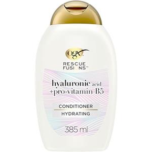 OGX Balsamo Rescue Fusions Hyaluronic Acid + Pro-Vitamin B5 385 ml, Conditioner idratante e ristrutturante con Acido Ialuronico e Pro-Vitamina B5, Balsamo capelli secchi e danneggiati senza solfati