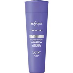 BIOPOINT Control Curly Shampoo Attivaricci Anticrespo - Idrata E Definisce I Capelli Ricci, Rendendoli Brillanti E Leggeri, Viola, Floreale, 200 Millilitro