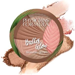 Physicians Formula Butter Glow Bronzer + Blush, 2-in-1 Bronzer in Polvere con Fard, Formula Idratante e Illuminante, Arricchita con un Mix di Burri dell'Amazzonia, Terra Abbronzante con Blush