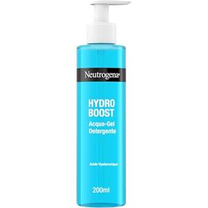 Neutrogena Hydro Boost Acqua Gel Detergente Viso, Detergente schiumogeno viso con Acido Ialuronico e agenti idratanti, Gel detergente con azione struccante, 200 ml
