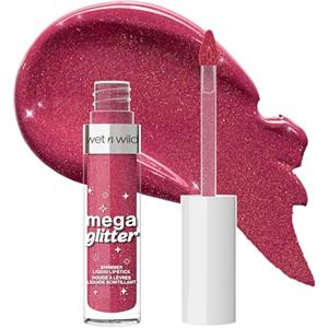 Wet n Wild Mega Glitter Shimmer Liquid Lipstick, Rossetto con Finish da Matte-a-Glitterato, Formula Leggera Infusa con Vitamina E per Nutrire le Labbra, Tenuta Comfortevole, Pink Future