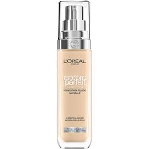 L'Oreal Paris L'Oréal Paris Fondotinta Liquido, Incarnato Uniforme e Illuminato, Finish Naturale, Per Tutti i Tipi di Pelle, Formula con Acido Ialuronico, Accord Parfait, Tonalità: 2N Neutro