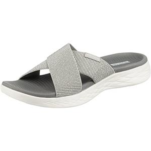 Skechers On-the-go 600 Glistening, Sandali Donna, Silver Textile, 42 EU
