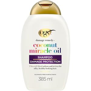 OGX Shampoo Damage Remedy + Coconut Miracle Oil, Shampo idratante e ristrutturante con Olio di Cocco, Tiaré e Vaniglia, Shampoo capelli secchi, danneggiati o crespi con effetto districante, 385 ml