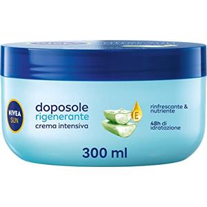 NIVEA SUN Crema Intensiva Doposole Rigenerante 300 ml, Crema doposole corpo con aloe vera bio, acido ialuronico e vitamina E, Crema corpo idratante e rinfrescante