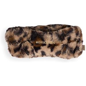 Revolution Beauty London Revolution Pro Miracle Skincare Headband Leopard Print, Fascia viso leopardata per detersione & make-up