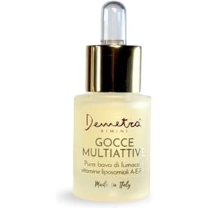 Demetra Gocce Multiattive Viso - Siero Booster Concentrato con Bava di Lumaca 98% e Vitamine Liposomiali A-E-F-C - Trattamento Antiage Illuminante - 15 ml