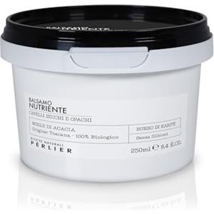 Perlier - Balsamo Nutriente, 250 Ml, Capelli Secchi e Opachi, Miele Biologico e Burro Di Karitè, Nutrizione Profonda e Morbidezza, Cura dei Capelli Italiana