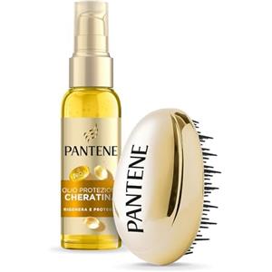 Pantene Pro-V Set Spazzola + Olio Capelli Protezione Cheratina Rigenera E Protegge 100ml Olio Intensivo Senza Risciacquo per Uso Quotidiano. Per Capelli Secchi e Danneggiati