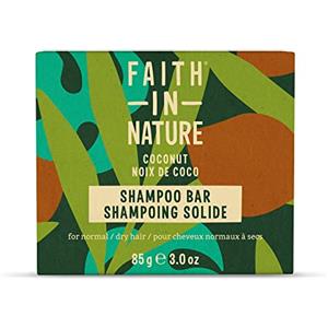 Faith In Nature Shampoo Solido Naturale al Cocco e Burro di Karité, Idratante, Vegano e Cruelty Free, Senza Parabeni e SLS, per Capelli da Normali a Secchi, 85 g