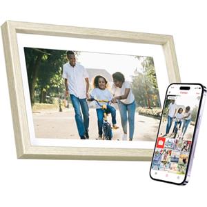 Rollei Cornice Digitale Foto Rollei Smart Frame WiFi 108 10,1 Frameo Portafoto Digitale 32GB 1280x800 Schermo Tattile IPS Condivisione Istantanea di Foto e Video Legno Bianco Cornice-Digitale-Foto-Frameo