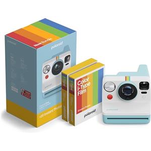 Polaroid - Fotocamera istantanea NOW Gen 3 - Pacchetto fotocamera blu artico + pellicola a colori (16 foto)